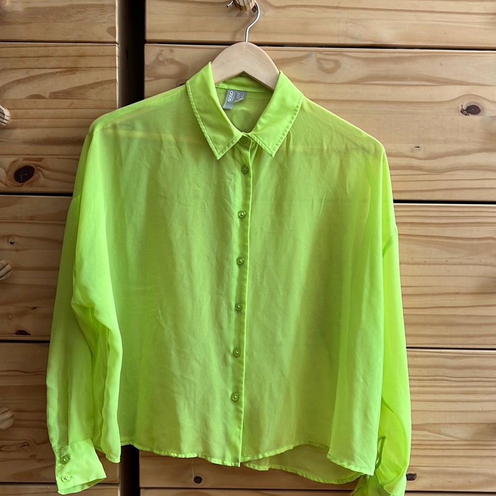 Neon Button Down